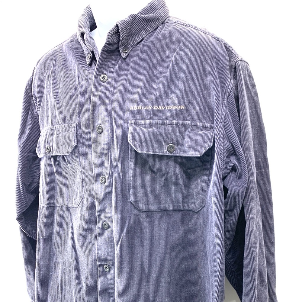 Vintage 90’s Harley Davidson Blue Corduroy Large